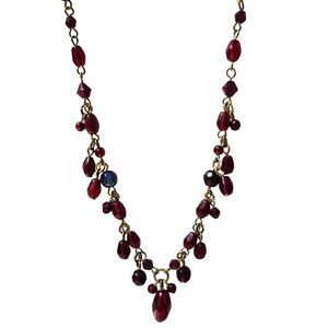 Vintage Red Beaded Necklace Elegant Retro Classic Fashion Jewelry Women